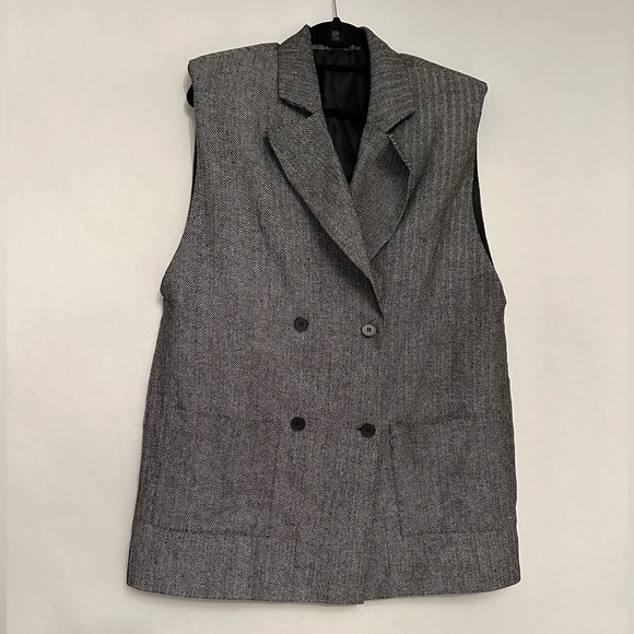 NWOT Nasty Gal Five O'Clock Somewhere Longline Blazer Herringbone Size 6 - Picture 15 of 15